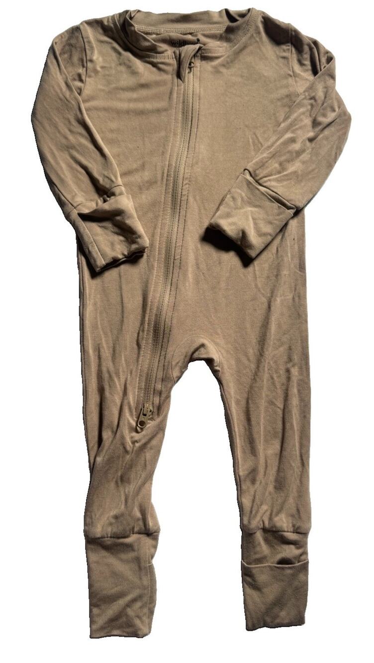 WildBird Baby 0-3M Convertible Zip Sleeper Tencel Modal Taupe Brown